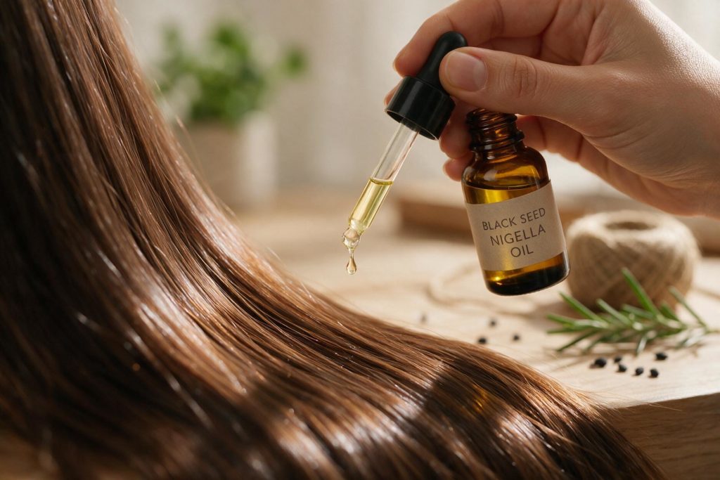 Huile de Nigelle pour les Cheveux : Bienfaits et Rituels Beauté 1 huile de nigelle cheveux compléments alimentaires