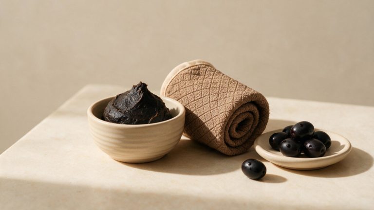 Savon noir traditionnel et gant de kessa